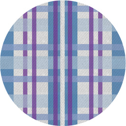 Round Patterned Slate Blue Novelty Rug, pat576