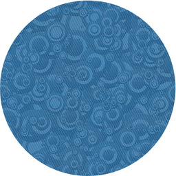 Round Machine Washable Transitional Blue Rug, wshpat577