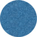 Round Machine Washable Transitional Blue Rug, wshpat577