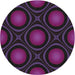 Round Machine Washable Transitional Purple Rug, wshpat57