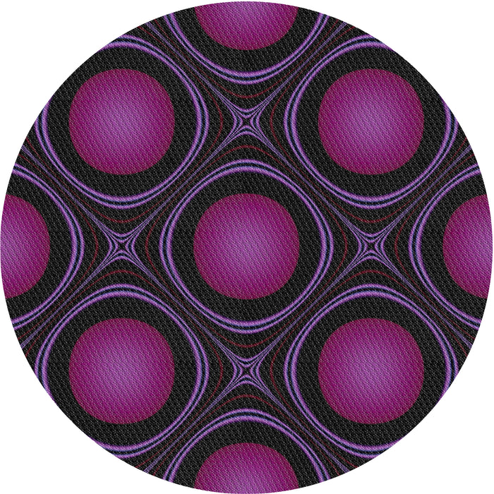 Round Patterned Purple Novelty Rug, pat57