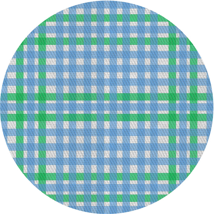 Round Machine Washable Transitional Blue Ivy Blue Rug, wshpat580