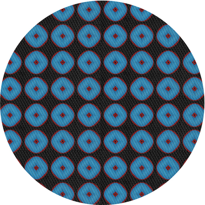 Round Patterned Charcoal Black Novelty Rug, pat584