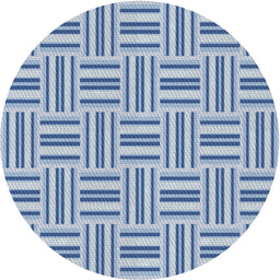 Round Machine Washable Transitional Sea Blue Rug, wshpat585