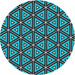 Round Patterned Blue Novelty Rug, pat586