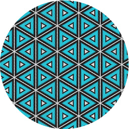 Round Machine Washable Transitional Diamond Blue Rug, wshpat586