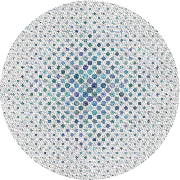 Round Machine Washable Transitional Silver Gray Rug, wshpat591