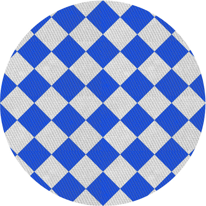 Round Patterned Blue Novelty Rug, pat593