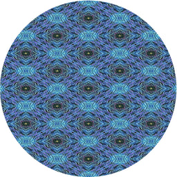 Round Patterned Blue Novelty Rug, pat603