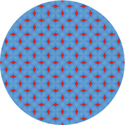 Round Patterned Blue Novelty Rug, pat606