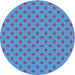 Round Patterned Blue Novelty Rug, pat606