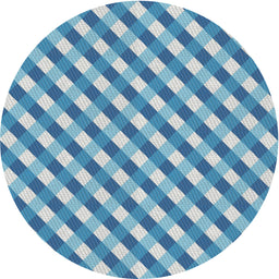 Round Patterned Blue Novelty Rug, pat608