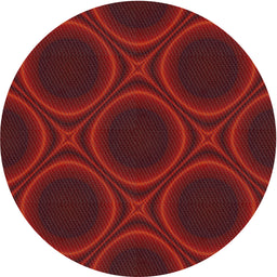 Round Machine Washable Transitional Crimson Red Rug, wshpat60