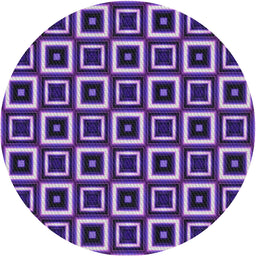 Round Machine Washable Transitional Lilac Purple Rug, wshpat614