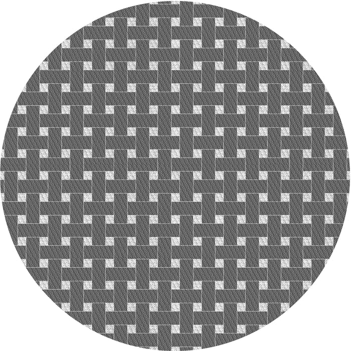 Round Machine Washable Transitional Dark Gray Rug, wshpat615