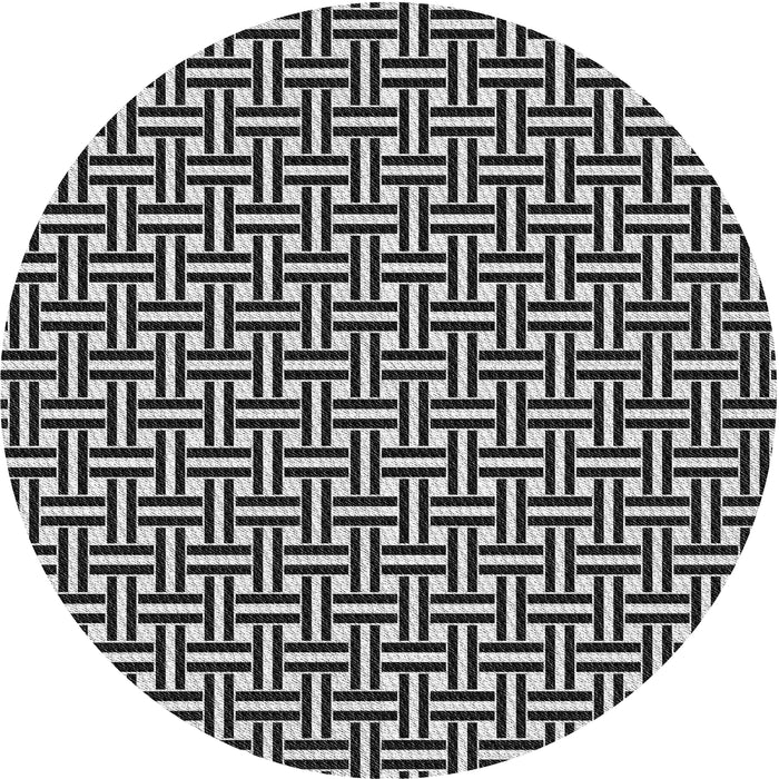 Round Patterned Mid Gray Novelty Rug, pat616