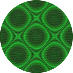 Round Machine Washable Transitional Neon Green Rug, wshpat61