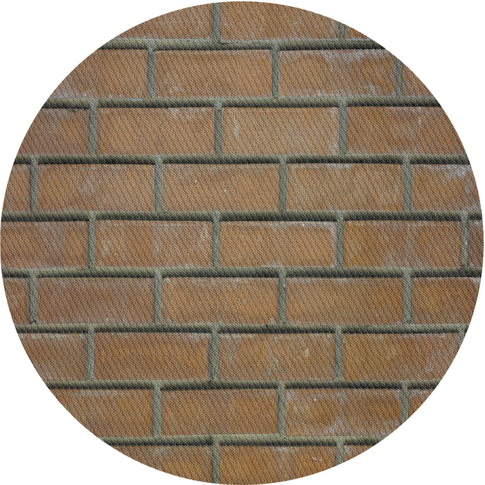 Round Machine Washable Transitional Camel Brown Rug, wshpat623