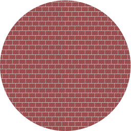 Round Patterned Pink Coral Pink Novelty Rug, pat626