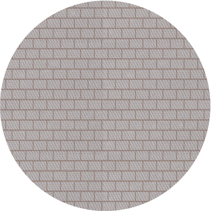 Round Machine Washable Transitional Grey Gray Rug, wshpat627