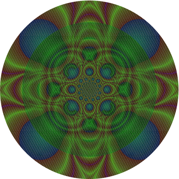 Round Patterned Mid Gray Modern Rug, pat62