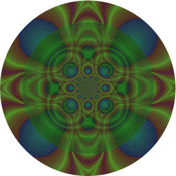 Round Machine Washable Transitional Midnight Gray Rug, wshpat62