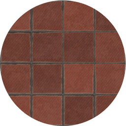 Round Machine Washable Transitional Rust Pink Rug, wshpat631