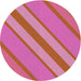 Round Patterned Pink Novelty Rug, pat636