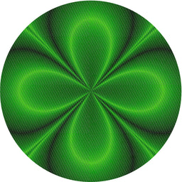Round Patterned Lime Green Novelty Rug, pat63