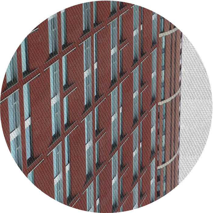 Round Machine Washable Transitional Dark Gray Rug, wshpat640