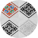 Round Patterned Off-White Novelty Rug, pat646