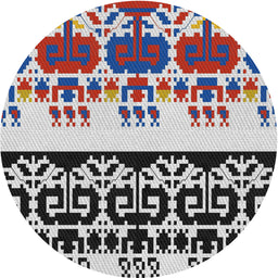 Round Patterned Light Gray Novelty Rug, pat648