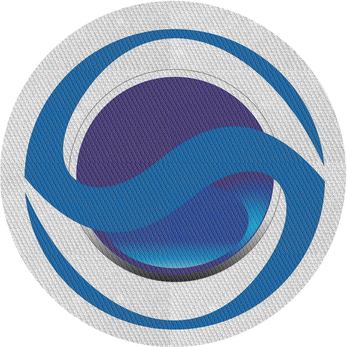 Round Patterned Pale Blue Novelty Rug, pat650