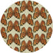 Round Patterned Saddle Brown Novelty Rug, pat652