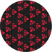 Round Machine Washable Transitional Red Rug, wshpat661