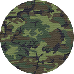Round Patterned Mid Gray Novelty Rug, pat665
