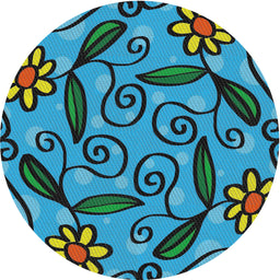 Round Patterned Dark Blue Grey Blue Modern Rug, pat66