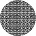 Round Machine Washable Transitional Midnight Gray Rug, wshpat672