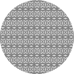 Round Patterned Carbon Gray Novelty Rug, pat673