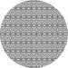 Round Patterned Carbon Gray Novelty Rug, pat673