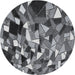 Round Patterned Dark Gray Novelty Rug, pat674