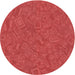 Round Patterned Red Novelty Rug, pat681