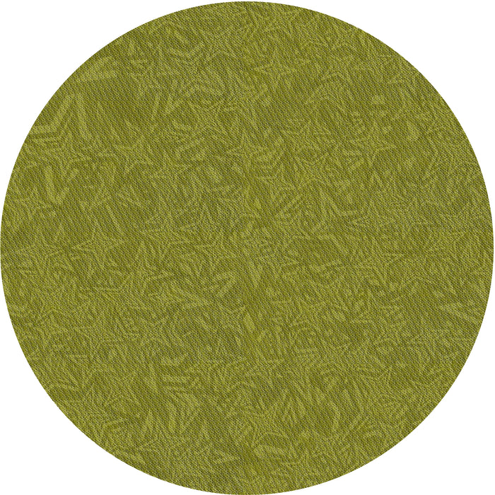 Round Patterned Antique Bronze Green Novelty Rug, pat682