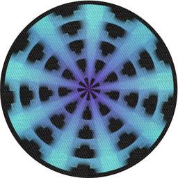 Round Machine Washable Transitional Midnight Gray Rug, wshpat683