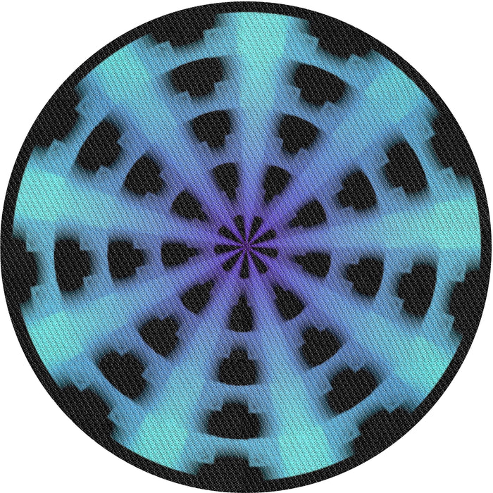 Round Patterned Mid Gray Novelty Rug, pat683