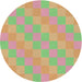 Round Patterned Green Novelty Rug, pat685