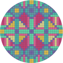 Round Patterned Pink Plum Purple Novelty Rug, pat687