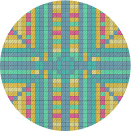 Round Patterned Light Green Modern Rug, pat688