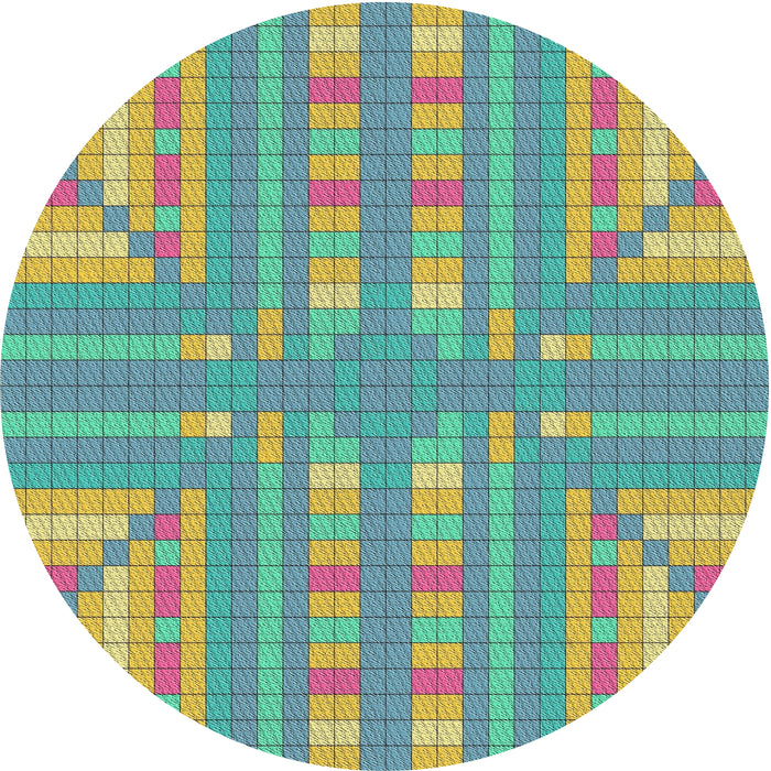 Round Machine Washable Transitional Light Green Rug, wshpat688