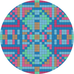Round Patterned Purple Modern Rug, pat689